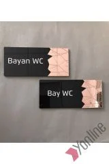 Pembe Altın Aynalı Siyah WC Levhası