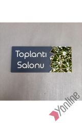 Altın Detaylı Toplantı Salonu Kapı İsimliği