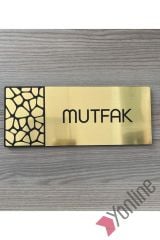 Metalik Altın Mutfak Kapı İsimliği