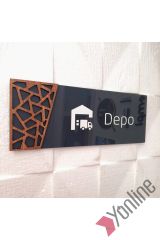 Wooden Serisi Depo Kapı İsimliği