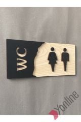 Meşe Serisi Kabartmalı WC Levhası