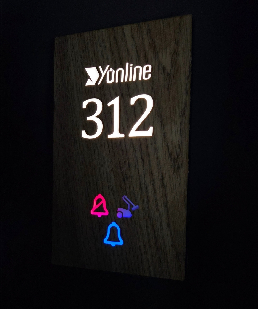 DND Wooden Series Işıklı Otel Kapı Numarası