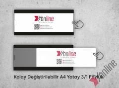Kapı ve Duvar Tipi Kolay Değiştirilebilir A4 1/3 Föylük