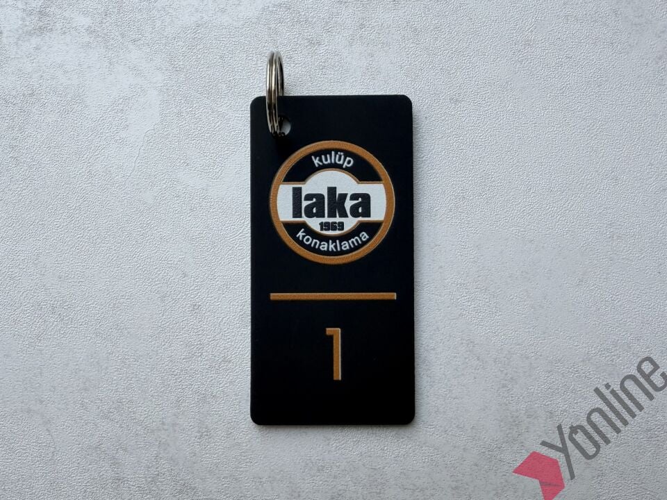 Mat Siyah Logolu Otel Anahtarlığı