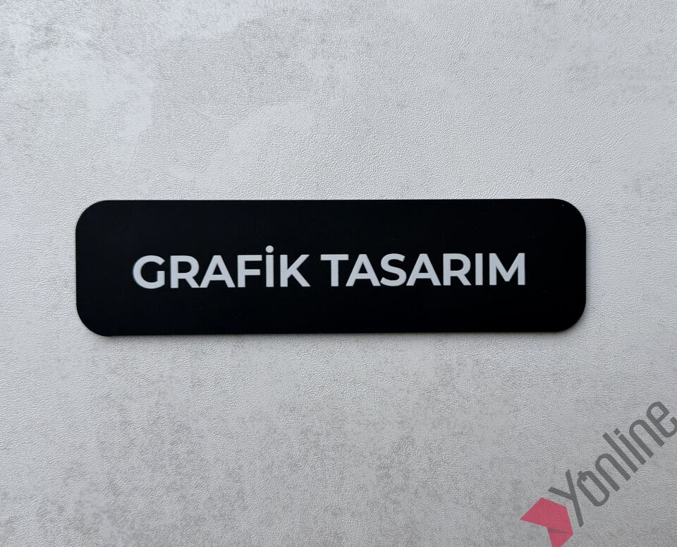 Minimal Mat Siyah Kapı İsimliği
