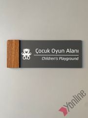 Wooden Serisi Çocuk Oyun Alanı Kapı İsimliği