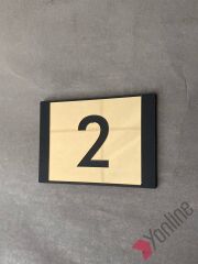 Altın Aynalı Minimal Kapı Numarası
