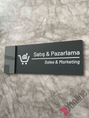 Antrasit Kenarlı Satış & Pazarlama Kapı İsimliği