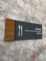 Wooden Serisi Mutfak Kapı İsimliği