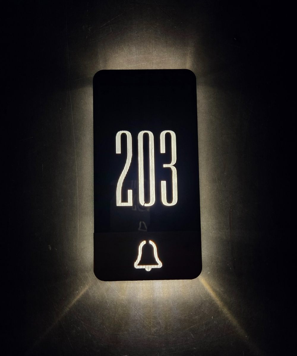 Diamond Wooden Series Işıklı Otel Kapı Numarası