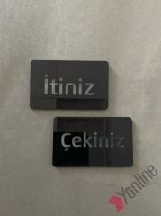 Siyah Minimal İtiniz - Çekiniz Uyarı Levhası