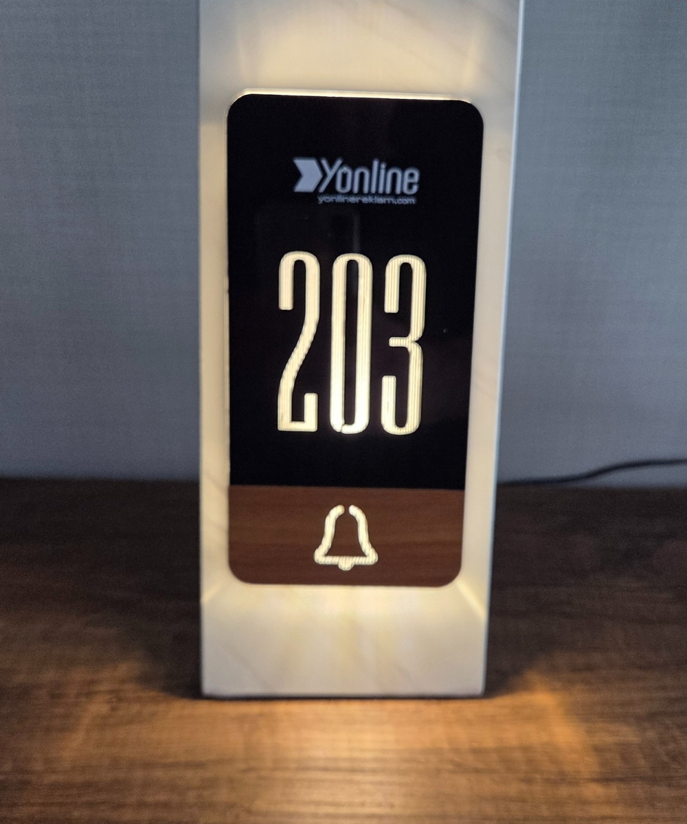 Diamond Wooden Series Işıklı Otel Kapı Numarası